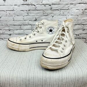 Converse Chuck Taylor All Star | White Essential high top Platform Sneakers sz 9